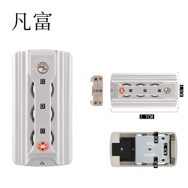 

suitcase replacement parts customs lock zinc alloy accessories tas secure lock luggage equipment code anti-theft, Black