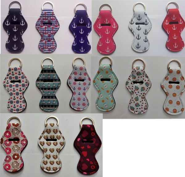 

new chapstick holder keychain with metal 175 patterns, anchor, love, size small