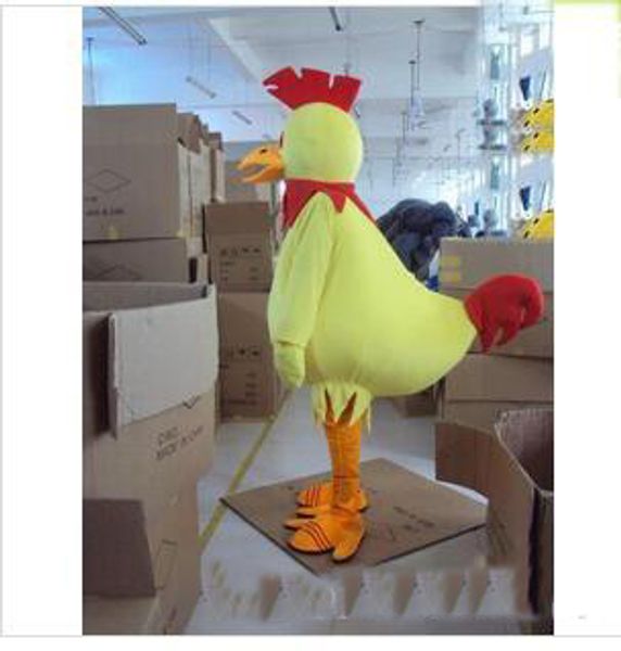 

2019 big proud yellow chicken fancy dress cartoon animal mascot costume, Red;yellow