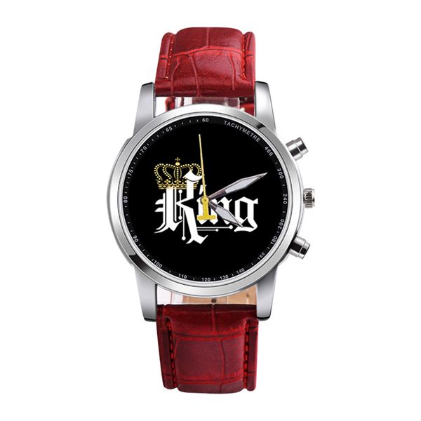 

king queen quartz movement boys and girls watch fashion multi-functional watches king, Slivery;brown