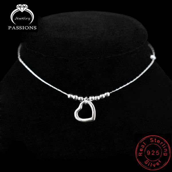 

new fashion foot anklet 925 sterling ladies silver anklets bracelet chain for women love-heart pendant chain on foot jewelry, Red;blue