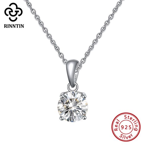 

Rinntin Genuine 925 Sterling Silver Necklaces Pendants for Women 12 Birthstones AAA Cubic Zircon Party Fine Jewelry TSN118