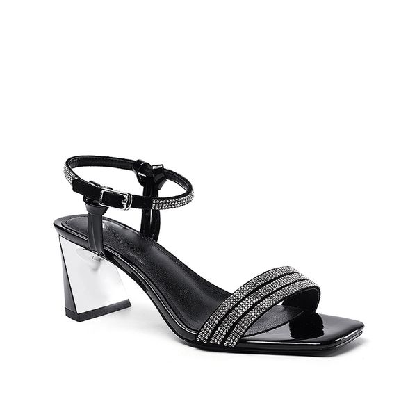 

diamond sandales mujer summer high heel sandal, Black