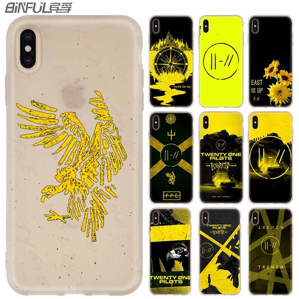 

phone cases luxury silicone soft cover for iphone xi r 2019 x xs max xr 6 6s 7 8 plus 5 4s se coque twenty one pilots trench