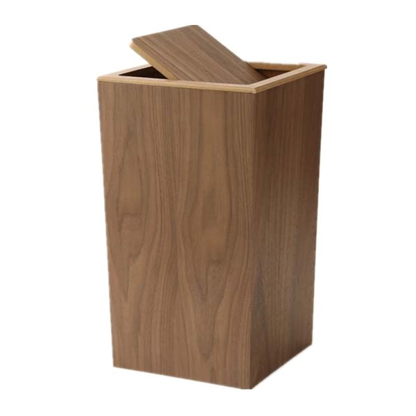 

paper basket wooden wastebasket trash can square garbage container bin for bathrooms kitchens home offices
