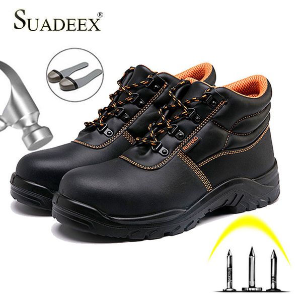 

suadeex s3 safety shoes men waterproof steel toe cap men's industrial construction work shoes outdoor safety boots puncture proo, Black