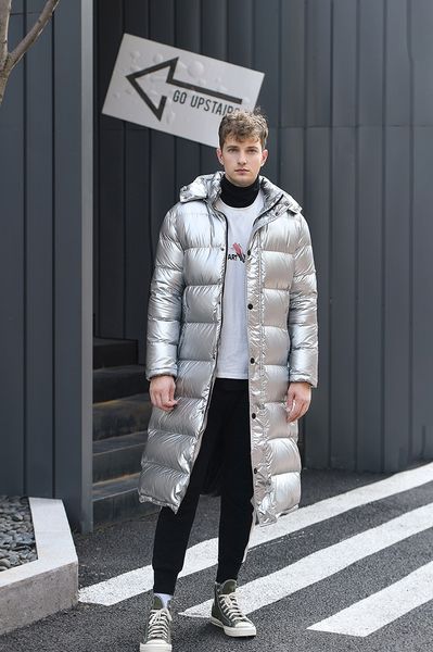 

streetwear мужская пуховик моды марка 90% толстая утка вниз куртка мужской одежды длинный теплый пуховик parka hiver 2019101, Black