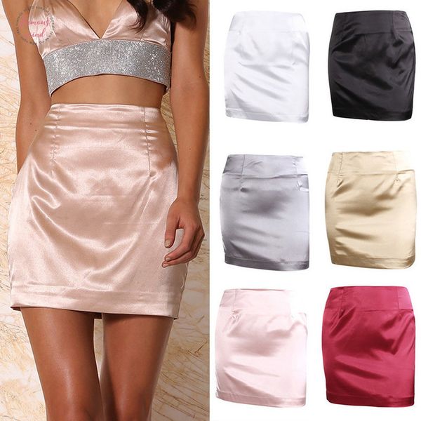 

skirts women ladies summer solid high waist skirt zipper slim skin friendly fabric straight skirts 2020, Black