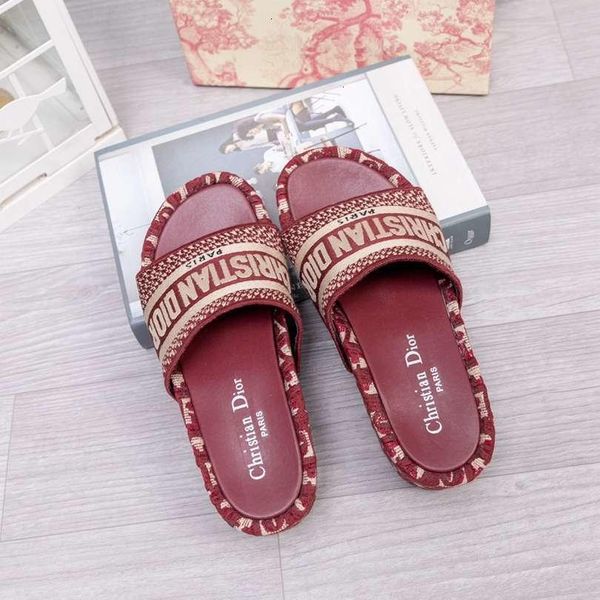 

women fashion floral printed slippers flats sandals casual footwear, Black;red