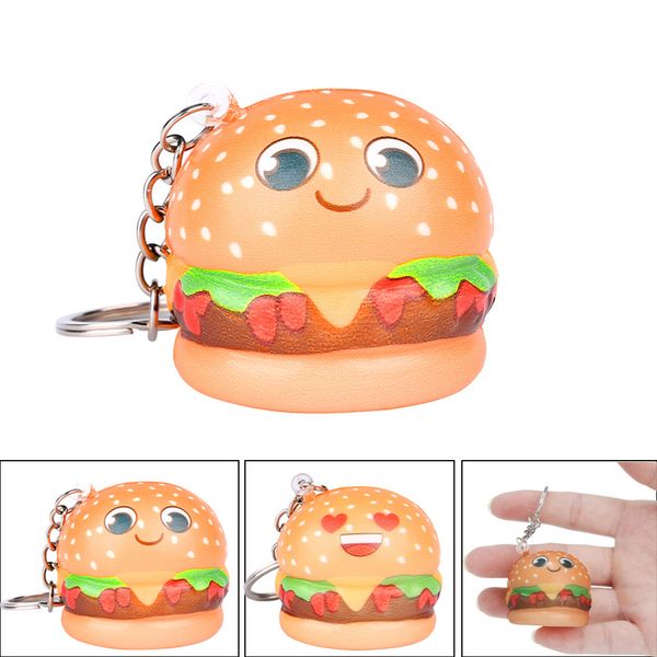 

cute relax toys squishy squishies kawaii cartoon hamburger slow rising cream scented keychain stress relief toys amusing fun