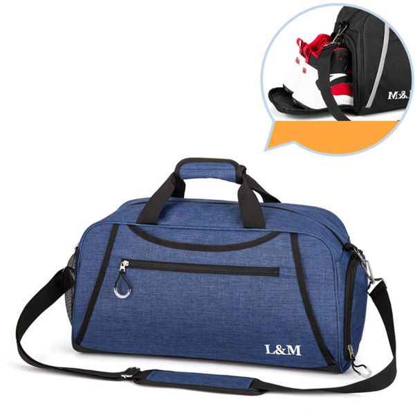 

men's sports bag with independent shoes cover and wet separation women's portable handbag one shoulder training bag ll1019