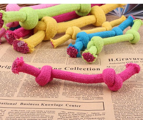 

new knitted cotton pet dog molar toy double knot bite rope cotton weave healthy tooth cleaning for cotton rope teddy bomei puppy dog trainin