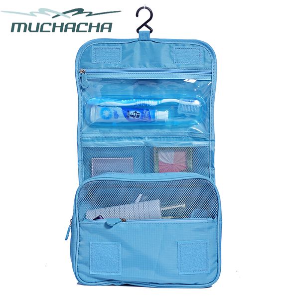 

muchacha ripspvc mesh foldable hook hang travel makeup pouch cosmetics storage toiletry bag