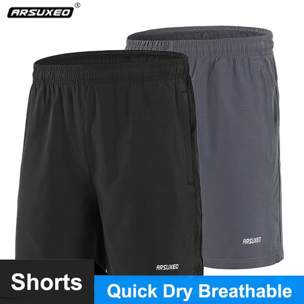 

arsuxeo тренажерный зал бег шорты мужчины лето фитнес мужчины gym шорты sportwear quick dry дышащий бодибилдинг спорт, Black;blue