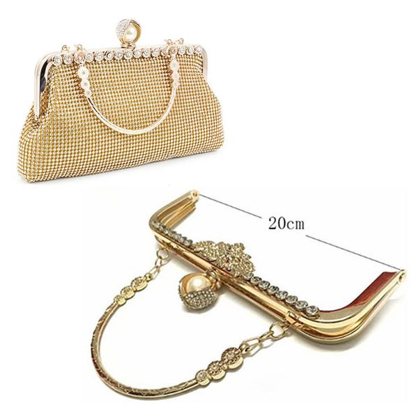 

8" gold purse frame with ball clasp, Black