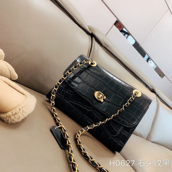 

2020 new genuine leather ladies bag 07k82f, Black