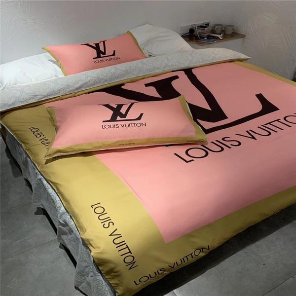 

luxury classic brand simple style bedding sets letter print bedding set european style comfortable duvet cover ing