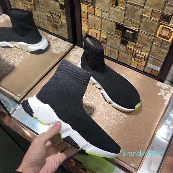 

sock shoes mens women designer casual shoes trick bottom slip-on sneakers fashion new matchs color couples sock shoes c29, Black