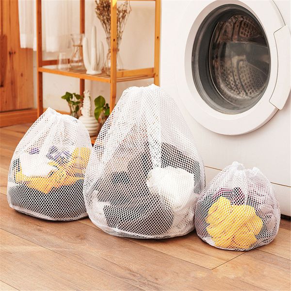 Drawstring Laundry Bag Washing Machine Mesh Net Pouch Clothes Wash Bag Unique AM