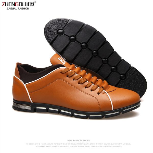 

plus size 37-48 brand men shoes england trend casual leisure shoes leather breathable for male footear loafers men's flats, Black