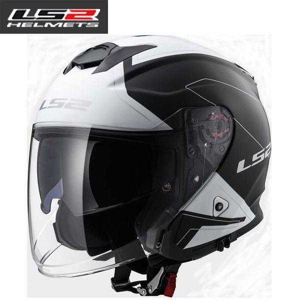 

original ls2 of521 fiber glass open face women men motorcycle helmet dual lens motorbike half helmets capacete casco moto