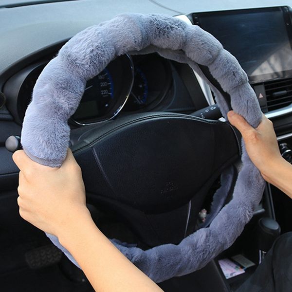 

universal steering-wheel plush car steering wheel covers winter faux steering-wheel cover car interior accessories