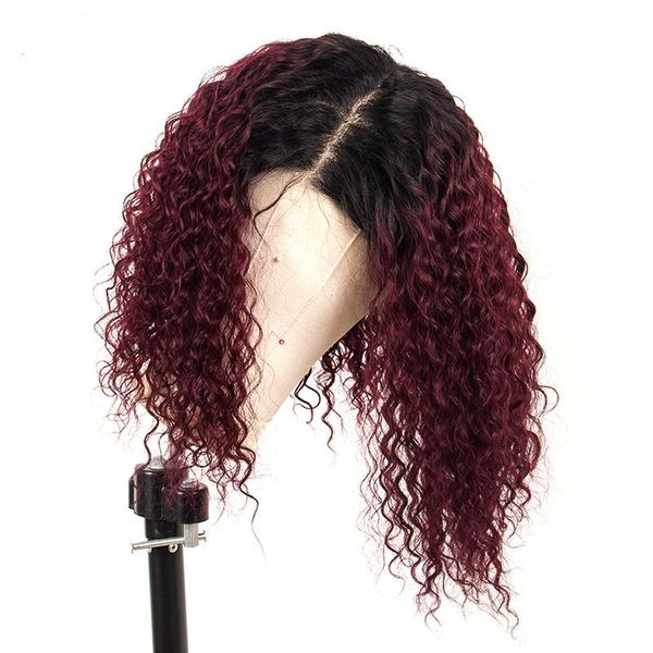 Ombre 99j Full Lace Human Hair Wigs For Black Women 1b 99j Ombre