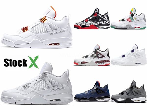 

new basketball shoes jumpman 4s 4 orange metallic pine green purple red metallic new mens 2020 luxury designer sneakers schuhe us 7-13 #171