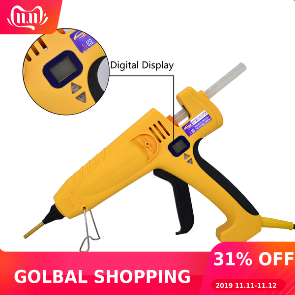 

500w high power melt glue gun thermostat eu au us plug smart temperature adjustable digital display use 11mm glue stick