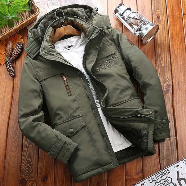 

зима parka мужчины ветровка флис толстый теплый шубы муж с капюшоном streetwear шинелях мужские зимние куртки одежды, Black