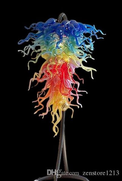 

multicolor hand blown glass chandelier light modern art deco glass chihuly style led light source modern chandelier