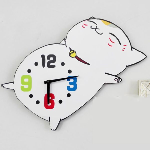 

cute cat living room wall clock wood bedroom designer cats clock decorative orologio da parete time klok household items wkp424