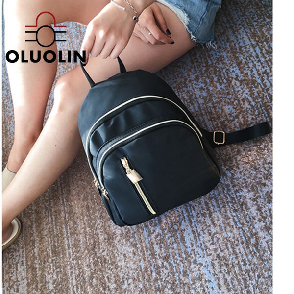 

women bags new fashion oxford backpack leisure shoulder bag zipper casual solid black famale mochila small back pack 2020 summer