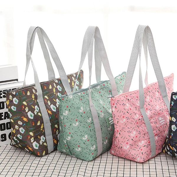 

унисекс складная теплоизолирующего обед сумка обед контейнер для хранения сумка cooler холодильный tote сумка для пикника рук, Blue;pink