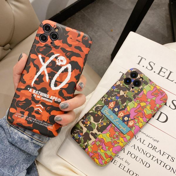 

new luxury designer phone case fashion for iphone xs 11 pro max xr 7 8 plus carton camouflage silicone phone back cover
