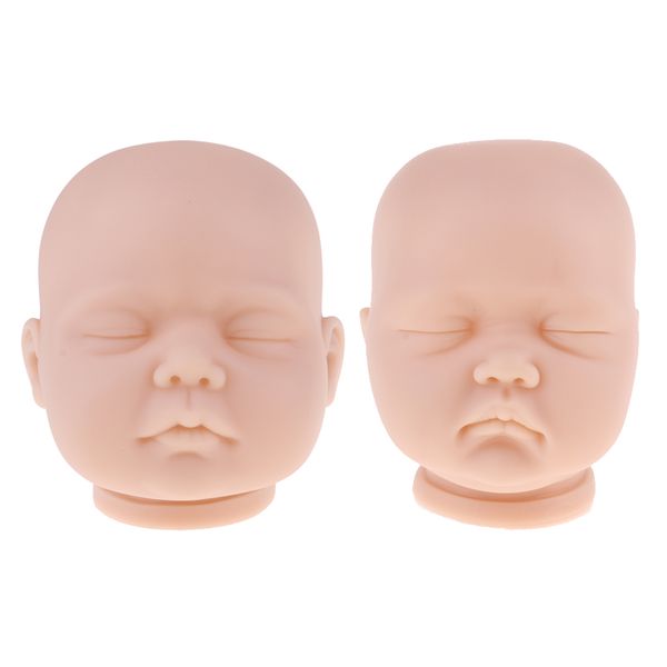 

2x reborn head sculpt newborn sleeping baby doll mold unpainted 20/22inch