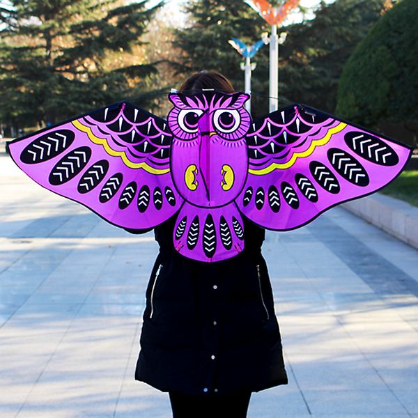 

43x20 дюймов сова ainimal kite однолинейного bird kite открытый fun спорт легко летать для детей с летучей линией 4 цвета подарок