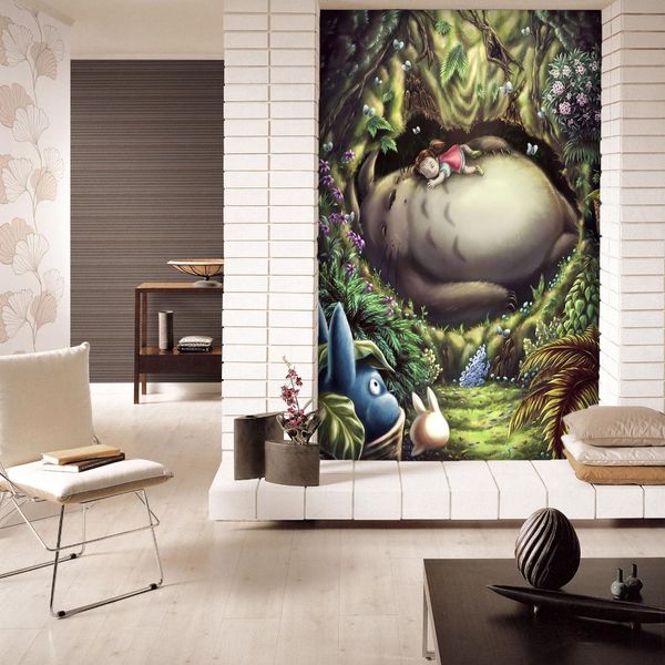 

self-adhesive] 3d my neighbor totoro 85450 japan anime wall paper mural wall print decal murals