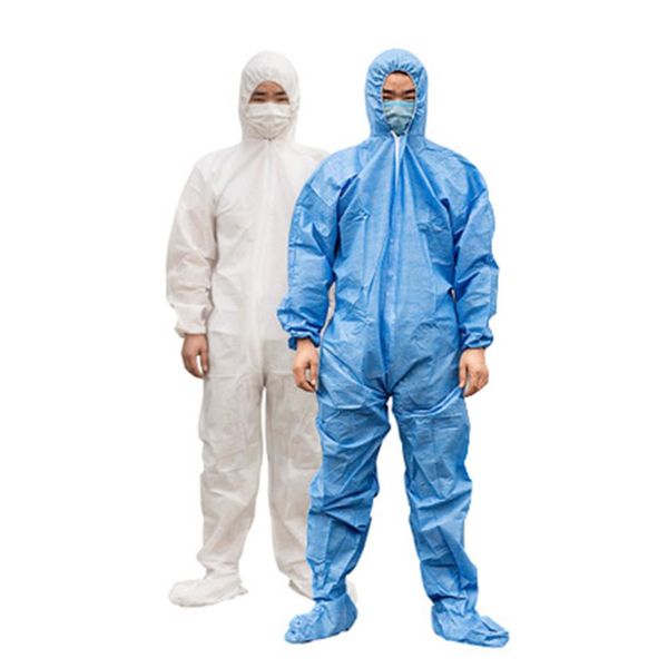 

medical disposable protective clothing suit isolation gown blue protective coverall hooded boots