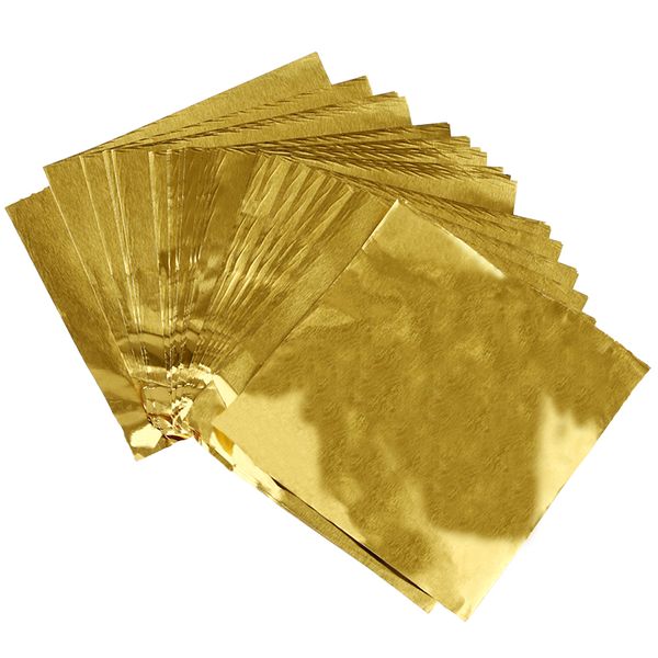 

cute 100pcs sweets candy package foil paper chocolate lolly foil wrappers square (gold