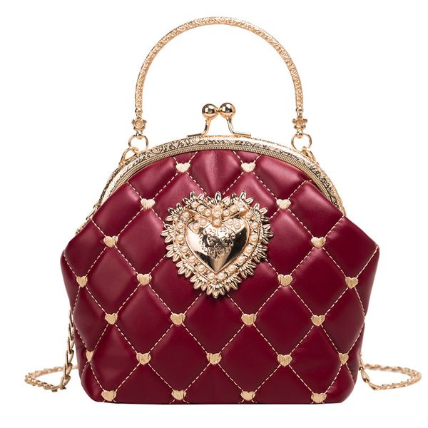

women velvet handbag vintage heart design evening bag wedding party bride clutch shoulder bags purse
