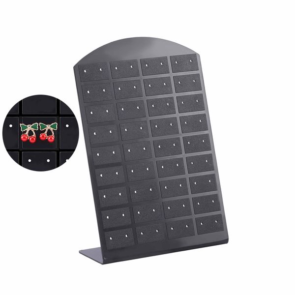 

24/36 pairs earrings holder jewelry showcase stand display plastic rack convenient charming women earrings organizer holder, Black;white