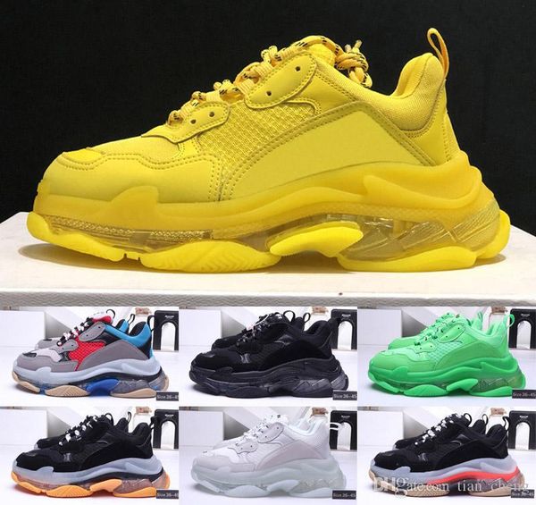 

2019 triple s designer sneakers triple-s 3.0 mens casual shoes luxury dad shoes vintage kanye old grandpa tripler women des chaussures, Black