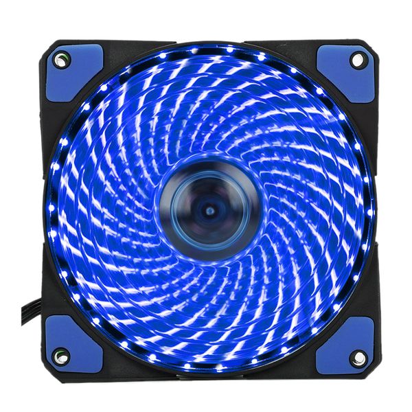 Freeshipping 120mm PC Computador 16dB Ultra Silencioso 33 LEDs Caso Ventilador Do Dissipador De Calor de Refrigeração com Borracha Anti-Vibração, 12 CM Ventilador, 12VDC 3 P IDE