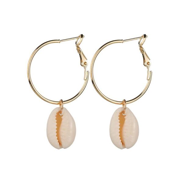 

2020 sea ocean shell серьги для женщин gold circle silver цвет металла заявление серьги 2019 моды серьги падения пляжа ювелирных изделий