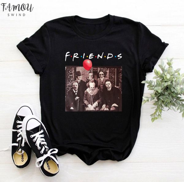 

friends casual print fun loose hip hop punk short sleeve female harajuku tees vintage ulzzang t shirt dropshipping big, White