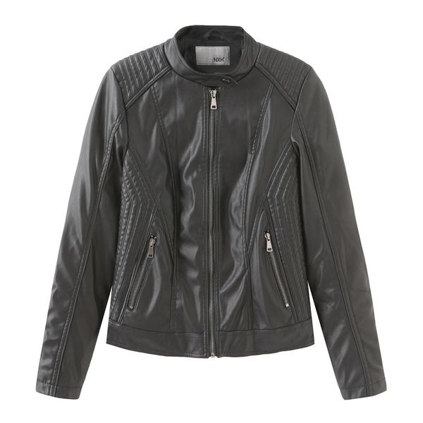 

autumn suit-dress leather clothing woman leather jacket self-cultivation small loose coat woman skinny locomotive serve loose, Black;brown