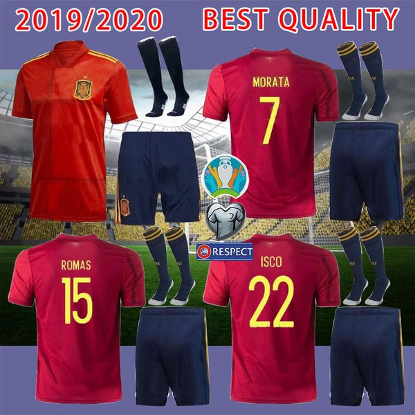 

2020 spain jersey home soccer jersey 2019 paco alcacer asensio morata isco iniesta thiago saul football man sports shirt, Black;yellow