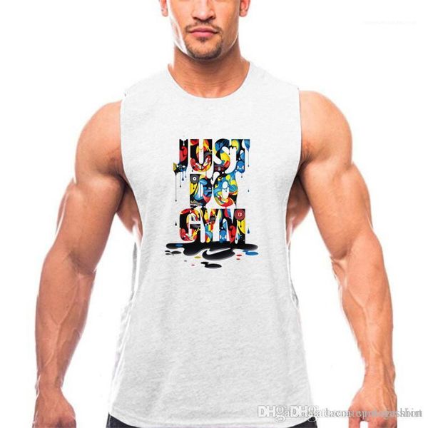 

letter print breathable fashion mens summer clothes sleeveless homme sports fitness clothes designer mens tank, White;black