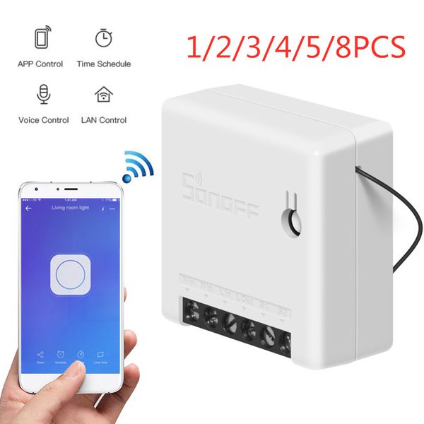 

sonoff diy mini smart switch voice app remote control wireless wifi switch support external work with alexa google home